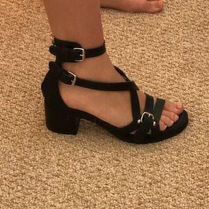 Seychelles Black Strappy Block Heel